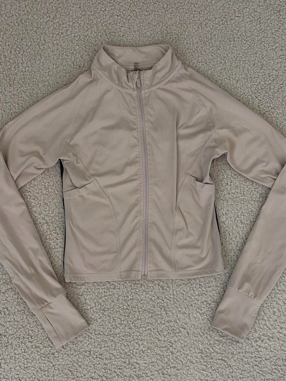 Women's Light Beige Full-Zip Ski Jacket